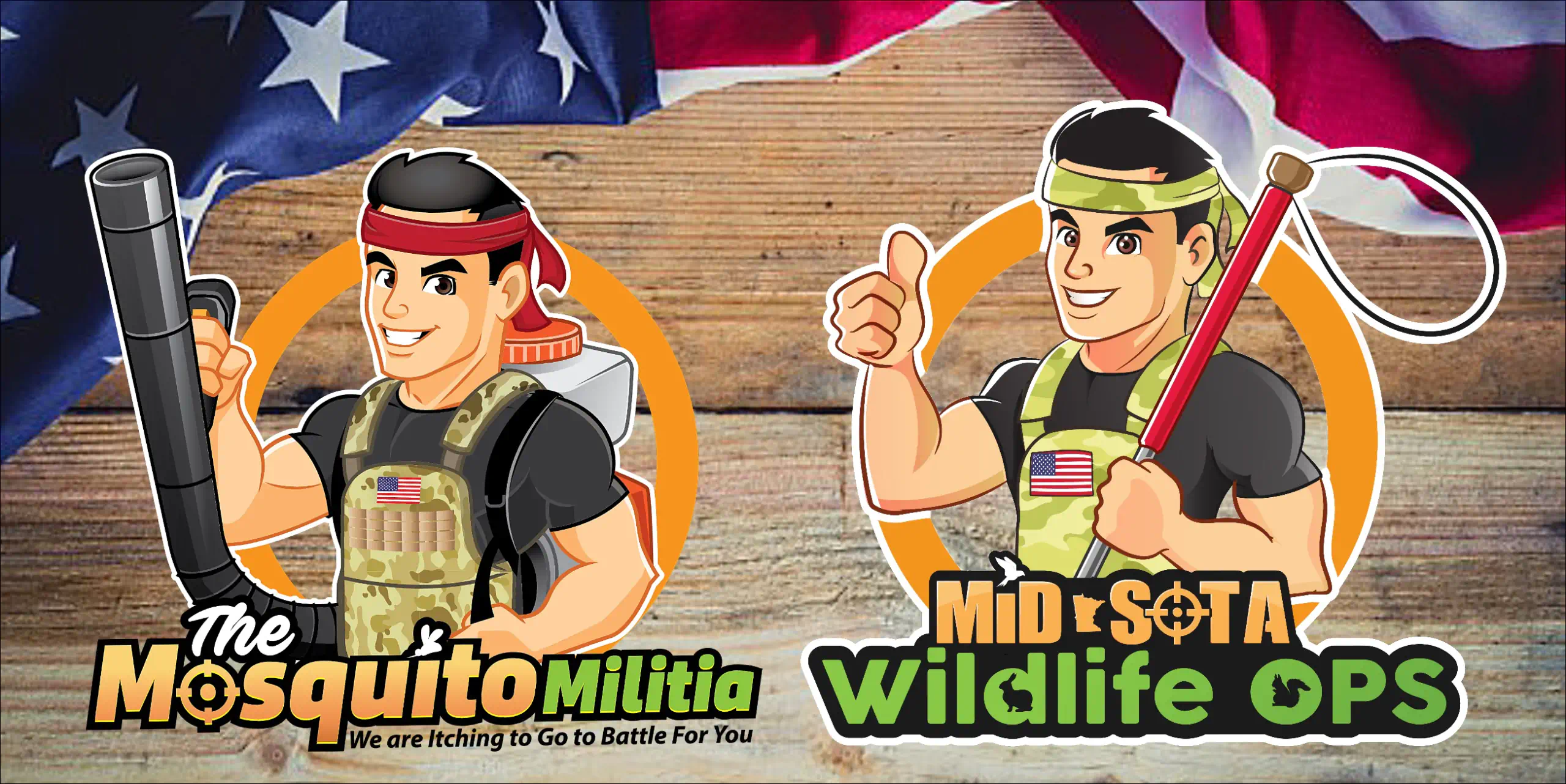 The Mosquito Militia & Mid Sota Wildlife Ops logos
